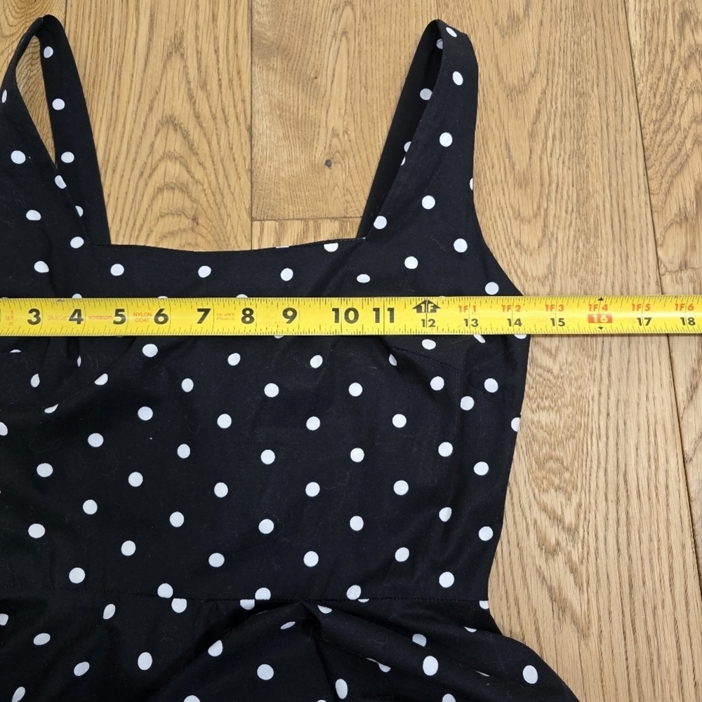 Venus Polka Dot Sleeveless Black Midi Dress Size 2 - Picture 3 of 10